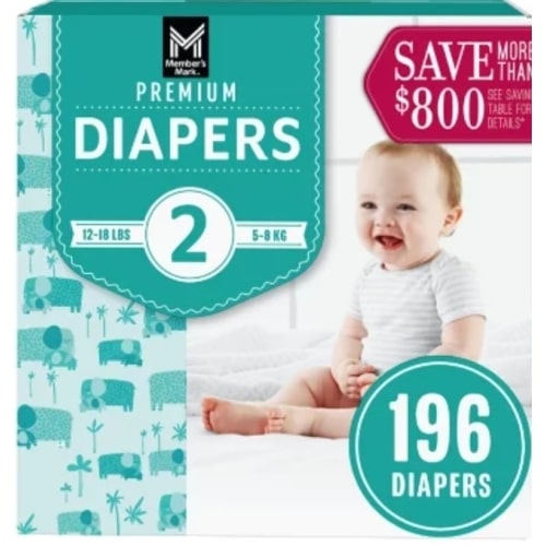 Member's Mark Premium Baby Diapers, Size 2 - Sam's Club