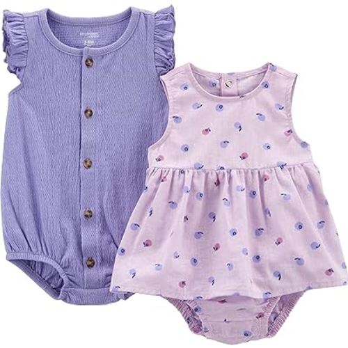 Simple Joys by Carter's Baby Girls' 2-pack Sleeveless Rompers