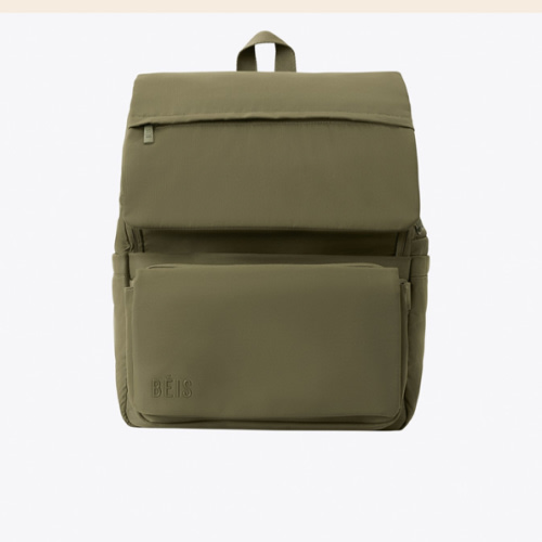 BÉIS 'The Ultimate Diaper Backpack' in Olive - Green Backpack Diaper Bag