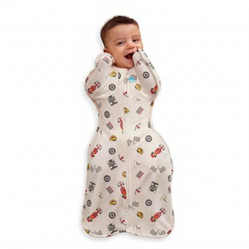 Love to Dream Swaddle UP, Baby Sleep Sack, Self-Soothing Swaddles for Newborns, Improves Sleep, Secure Fit Helps Calm Startle Reflex, New Born Essentials for Baby,1.0 TOG, 5-8.5 lbs, Dream Racer
