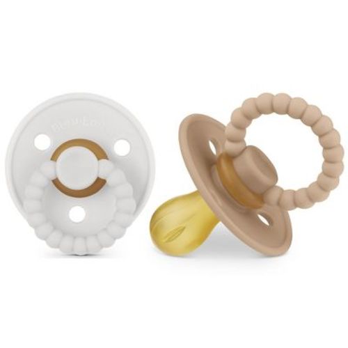Bleu La La Luladream Pacifier - Natural Rubber Nipple - Soft Teething Handle - for Infants Baby's and Toddlers - Camel + Cream