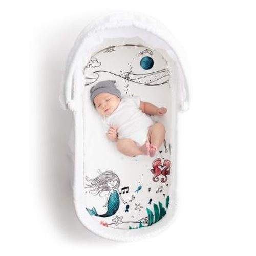 JumpOff Jo Hypoallergenic Fitted Bassinet Sheet for Baby Boys & Girls - Rectangular, Hourglass & Oval Crib Compatible, Soft, Breathable, Machine Washable