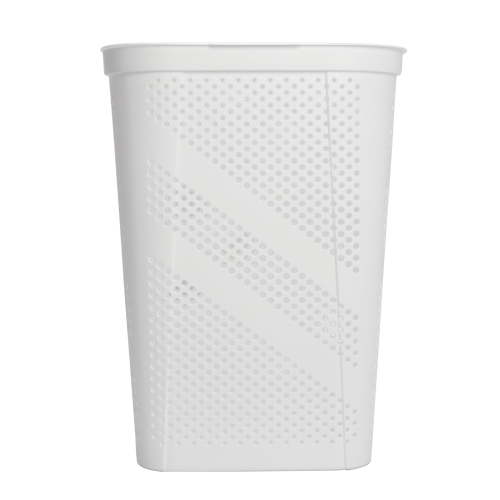 Mainstays 24" Plastic Hinged-Lid Rectangle Laundry Hamper, All Ages, White