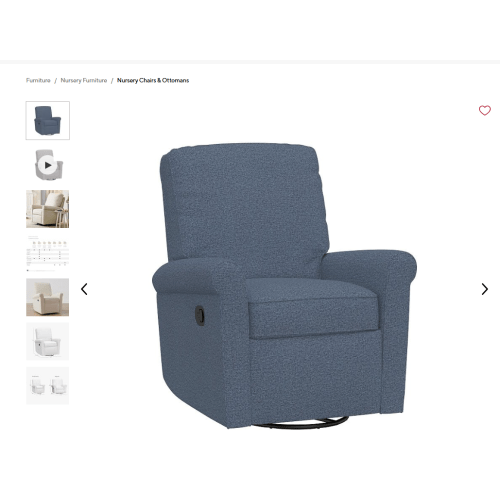 Comfort Small Spaces Swivel Glider Recliner Fund ($1,174)