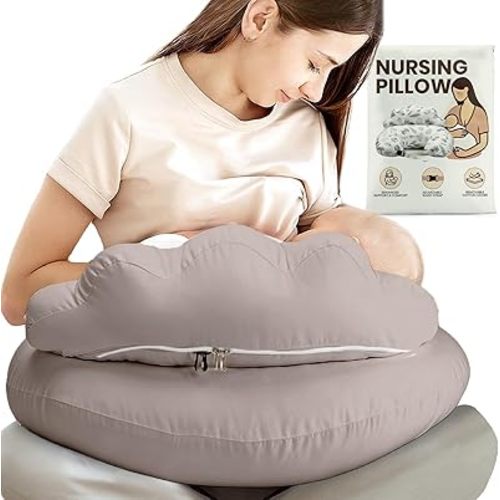 PILLANI Nursing Pillow, Breastfeeding Pillows for Enhanced Safety & Comfort for Mom & Baby, Removable Cotton Cover, Adjustable Waist Strap, Breastfeeding Essentials, Baby Registry Search