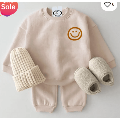 Baby 2-Piece Simple Cute Smile Set