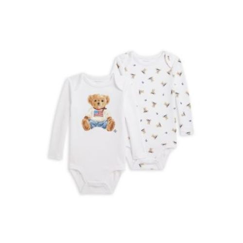 Polo Polo Bear Cotton Bodysuit, Pack of 2 - Baby