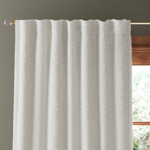 50"x63" Blackout Embossed Velvet Curtain Panel Ivory - Threshold™