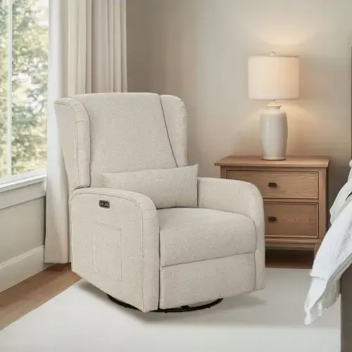 Candace 30"W 3-in-1 Power Recliner Wingback Swivel Glider with USB & Type-C Ports