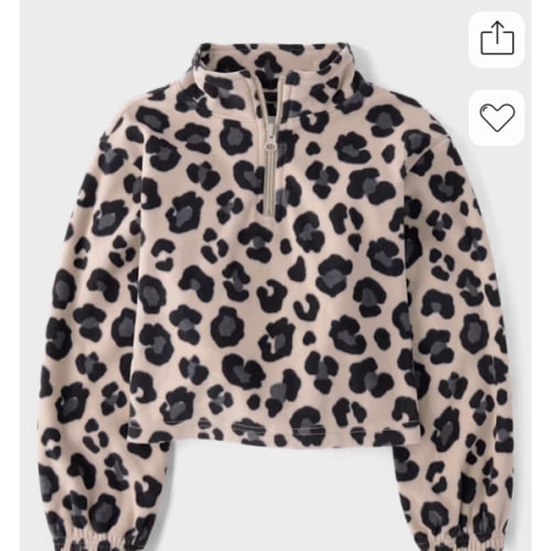 Girls Long Sleeve Print Microfleece Half Zip Pullover - BROWN | The Children's Place