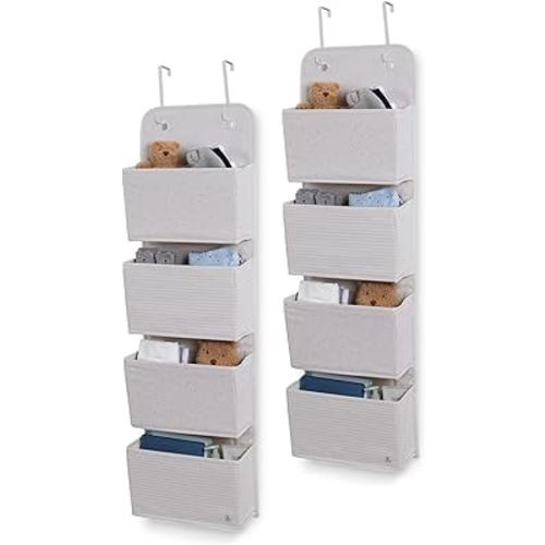 Delta Children GAP babyGap 2-Pack Over the Door Storage Organizer with 4 Pockets, Grey