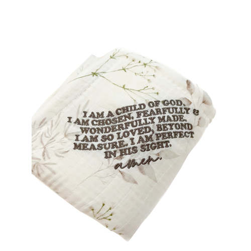 I am a Child of God Floral Waffle Blanket – OUR HOUSE ABOVE