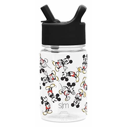 Simple Modern Disney Mickey Mouse Kids Water Bottle Plastic BPA-Free Tritan Cup with Leak Proof Straw Lid | Reusable and Durable for Toddlers, Boys | Summit Collection | 12oz, Mickey Mouse Retro