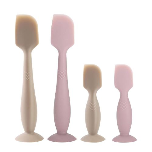 Baby Diaper Cream Spatula, 4 Pack Butt Spatula Baby, Silicone Diaper Cream Applicator, Full-Size + Mini Butt Paste Spatula for Babies, Newborn Baby Necessities (Brown+Pink)