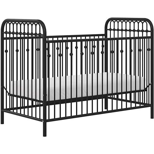 Little Seeds Monarch Hill Ivy Metal Baby Crib, Black
