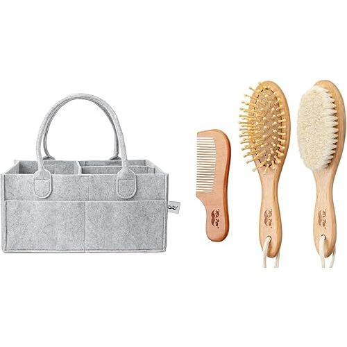 Mr. Pen- Baby Diaper Caddy Organizer and Baby Brush and Comb Set, 4 Pcs