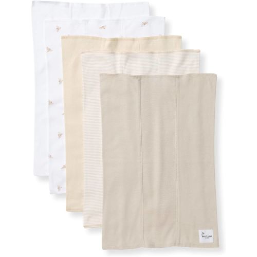 Burt's Bees Baby Infant Burp Cloths, 100% Organic Cotton Extra Absorbent Soft Fabric Drool Cloths, 5-Pack Newborn Must-Have Essential Large Burping Cloths, One Size 17 x 11.75 Inches