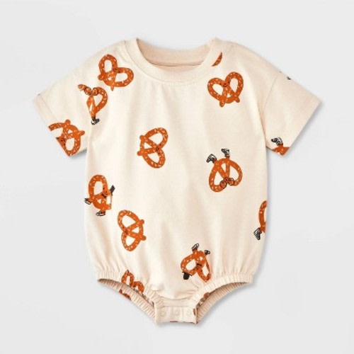 Baby Graphic Romper - Cat & Jack™, Color: Beige, Size: 0-3M