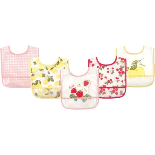 Hudson Baby Waterproof Bib with Crumb Catcher Pocket,