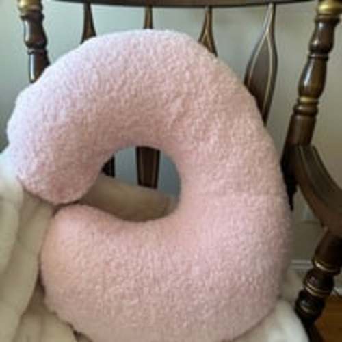 Teddy Bear Sherpa Light Pink Boppy Pillow Cover New/Handmade