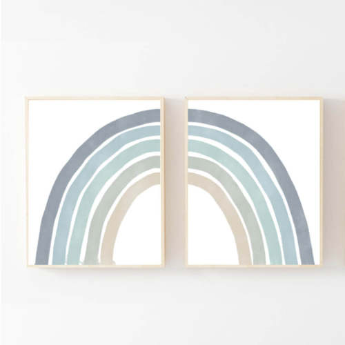 Boy Rainbow Bundled Digital Nursery Art