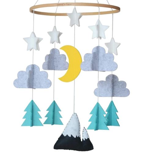 Baby Crib Mobile (Starry Woodland Night, Mint) - Nursery Decoration Crib Mobile and Baby Shower for Boys and Girls