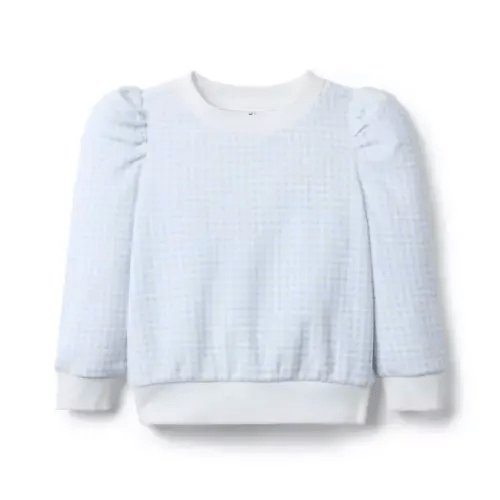 Girl Light Blue Gingham Disney Mickey Mouse Gingham Sweatshirt by Janie and Jack