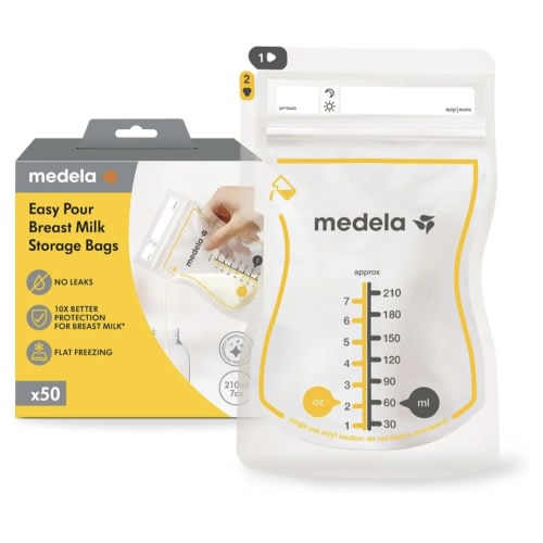 Medela Easy Pour Breastmilk Storage Bags, Disposable Leakproof Breast Milk Bags with Milk Protection, Recyclable & BPA Free, 210ml Capacity, 50 Pack : Amazon.com.au: Baby