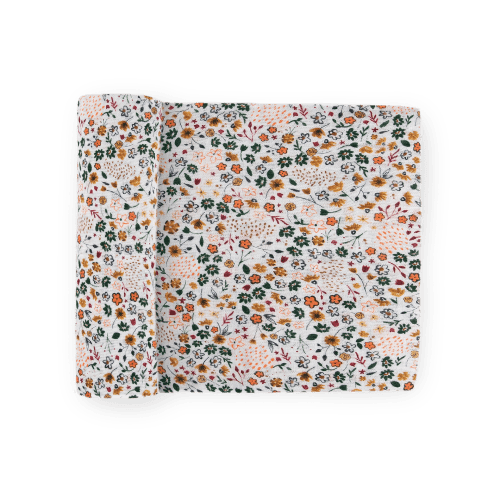 Cotton Muslin Swaddle Blanket - Pressed Petals