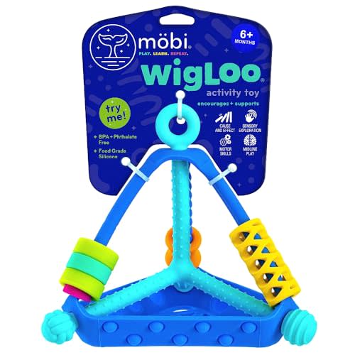 Mobi Wigloo Activity Toy - Montessori Toys for Babies 6-12 Months and Up, Sensory Toys for Babies & Toddlers, Teething Toy Made with Food Grade Silicone, BPA and Phthalate Free - Pack of 1
