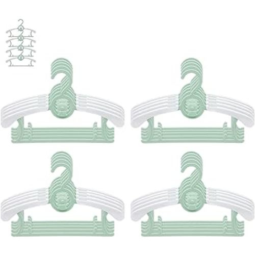 JSF Set of 20pcs Baby Hangers, Baby Hangers for Closet, Durable Non Slip Baby Hangers, 11-14" Baby Hangers for Closet, Green Hanger