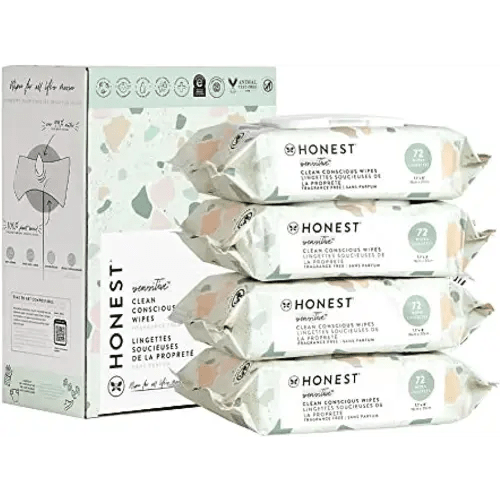 The Honest Company Clean Conscious Wipes | 99% Water, Compostable, Plant-Based, Baby Wipes | Hypoallergenic, EWG Verified | Geo Mood, 288 Count