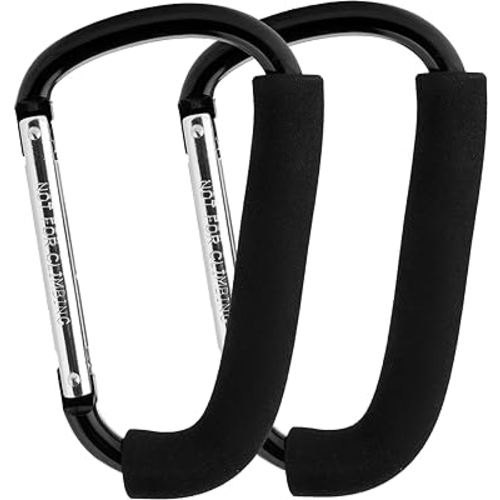 Stroller Hooks, 6.3" Large Stroller Clip,Large Carabiner,2 Pack Stroller Hooks for Hanging Bags and Shopping, Stroller Accessories for Mommy
