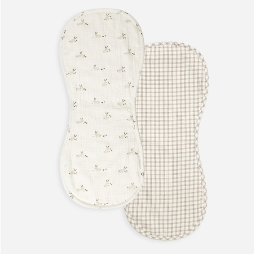 Burp Cloth, 2 Pack || Bunnies, Cedar Check – Quincy Mae