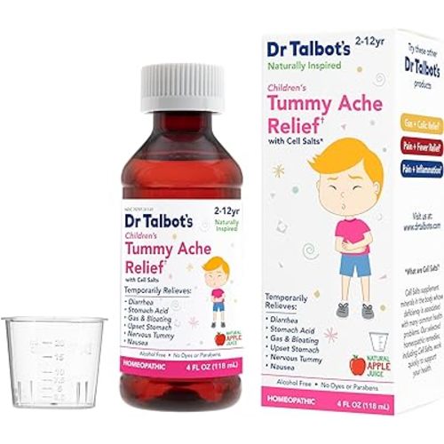 Dr. Talbot's Children's Tummy Ache Relief Medicine - 4 oz - Includes Dosage Cup - for 2-12 Years Old - Natural Apple Flavor