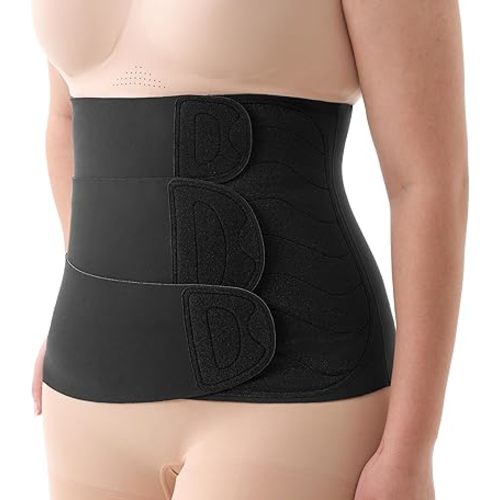 Momcozy Ergowrap Postpartum Belly Band, 3D Abdomen Lifting & Ergonomic Back Support Abdominal Binder, Seamless & Invisible Wrap Shapewear for Postpartum C-Section Recovery, Daily Wear, Exercise