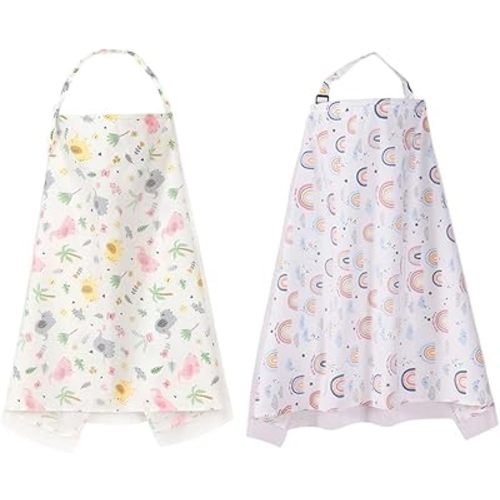 Eforcase 2PCS Nursing Covers for Breastfeeding Cover Breast Feeding Cover Scarf, Soft Breathable Cover Light Car-seat Canopy mom Baby Essentials Nursing Towel