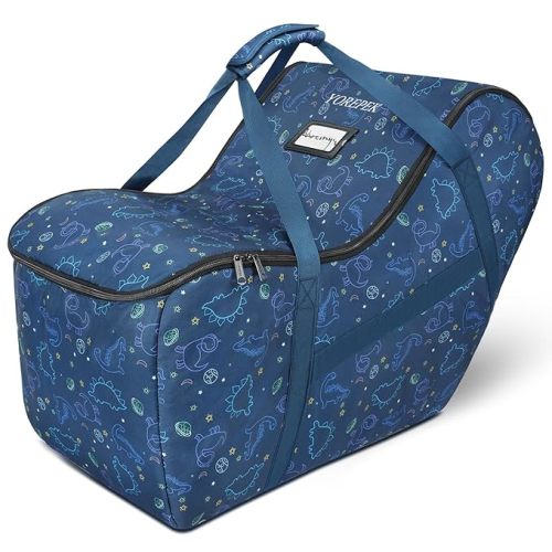 Infant Car Seat Travel Bag Compatible with All Nuna Pipa Car Seat and Base, Graco SnugRide 35 Lite and Base, Car Seat Carrier for Airport, Carseat Travel Cover for Baby Plane Travel Essentials (BLUE) - Grey