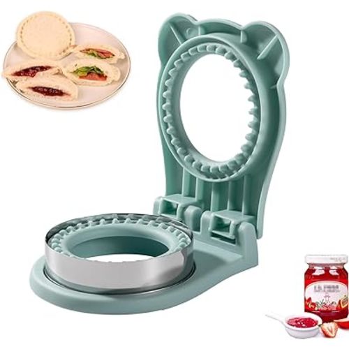 Uncrustable Sandwich Maker,Sandwiches Pocket Circle Shape 3.7Inch Sandwich Cutter and Sealer,Sandwich Cutter for Kids Breakfast and lunchboxes (Light Blue)