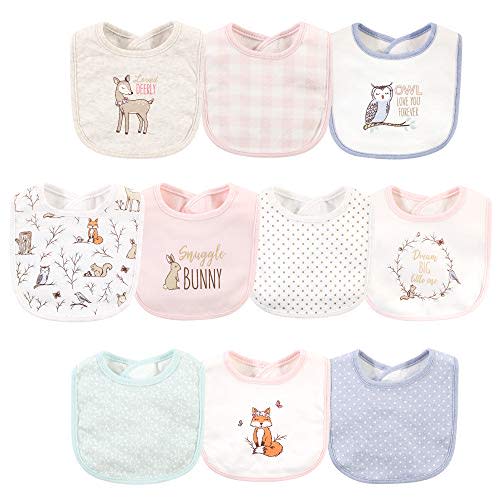 Hudson Baby Unisex Baby Cotton Bibs, Enchanted Forest, One Size