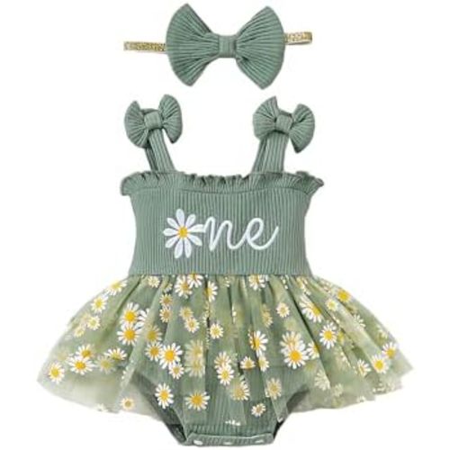 SUNNY PIGGY Baby Girl Clothes Newborn Infant Romper Sleeveless Suspender Dress Summer Outfits Sets with Hat