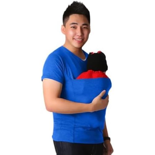 Dad and Mom Kangaroo Carrier Shirt Mens Top Women's Slim Tee Versatile Use Convenient Pockets T-Shirt
