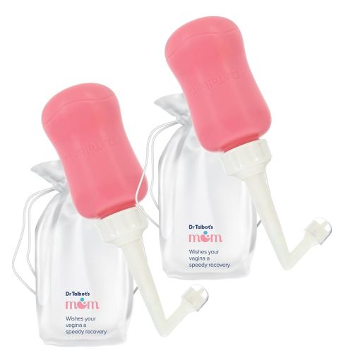 Dr. Talbot's Mom Postpartum Peri Bottle with Carry Bag - (2 Pack) 12.2 fl oz - Silicone Perineal Spray Bottle for Mothers