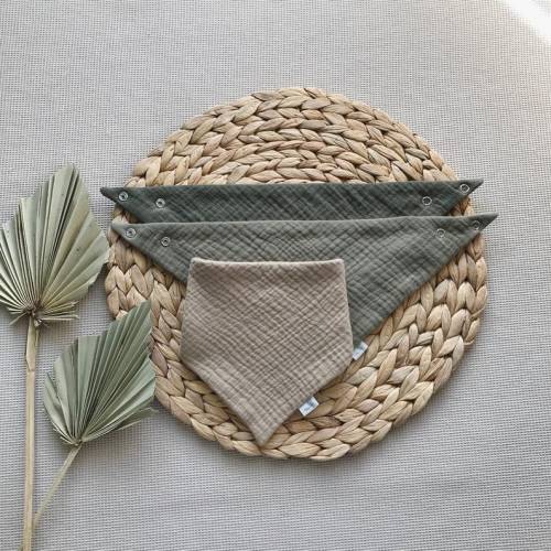 Baby Gauze Bib Bandanas - Muslin Neutral Gender Baby - Etsy; Set 3