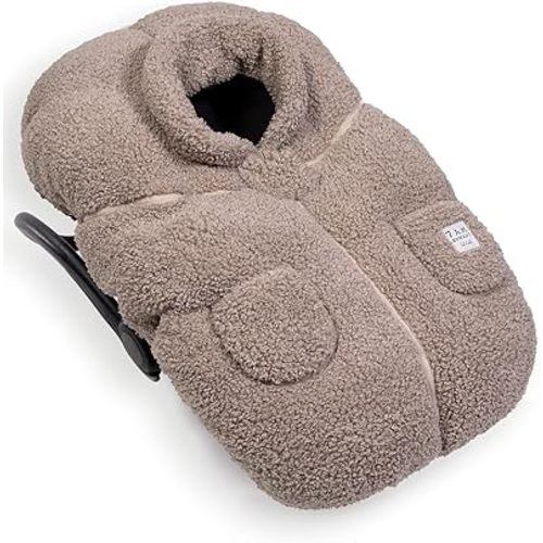 7AM Infant Car Seat Cover - Winter Puffy Cover with Center Zipper for Baby Boys & Girls, Lightweight, Windproof & Water-Repllent Outer Shell, Universal Fit for Infant Car Seat | (0-12M)