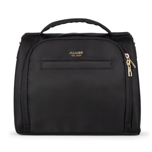 JuJuBe New Insulated Bottle Bag, Breastmilk Storage Bag for Baby Bottles, Travel Insulated Waterproof Lunch Bag or Cooler Bag for Nursing, Milk, Food, Baby Formula, Snacks, Black, Mothers Day Gift