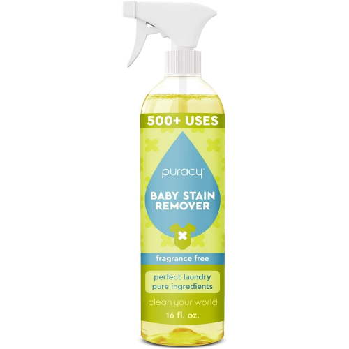 Puracy - Natural Baby Laundry Stain Remover, Enzyme Odor Eliminator, Free & Clear, 16 Oz