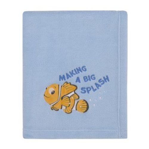 NoJo Disney Finding Nemo Cutest Little Catch Light Blue, and Orange Super Soft Appliqued Baby Blanket