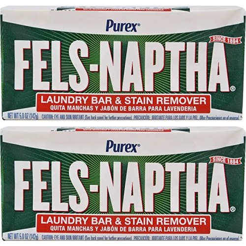 Fels Naptha Laundry Soap Bar & Stain Remover - Pack of 2, 5.0 Oz per bar