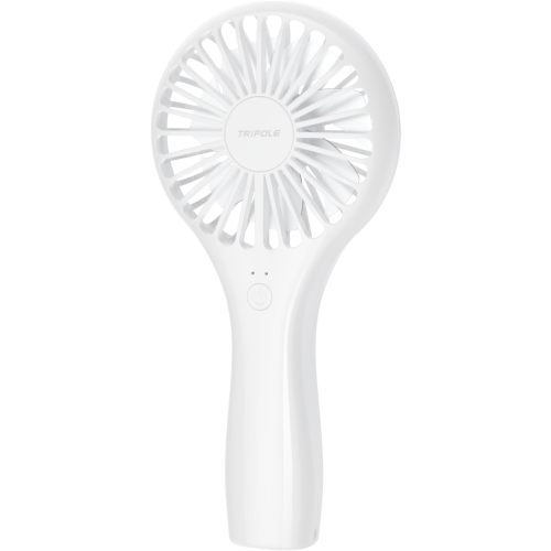 TriPole Handheld Mini Fan Battery Operated Small Personal Portable Fan Speed Adjustable USB Rechargeable Fan for Kids Girls Women Men Home Office Indoor Outdoor Travelling, White
